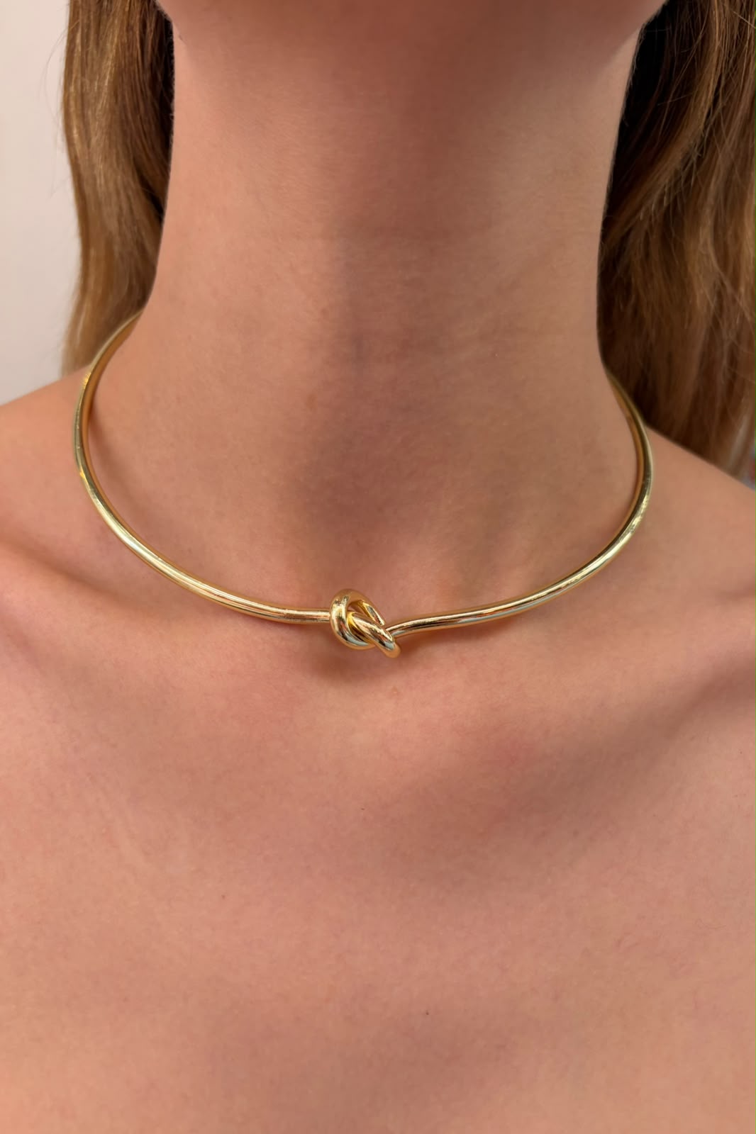 Çelik düğüm Choker kolye ayarlanabilir esnek tasarım
