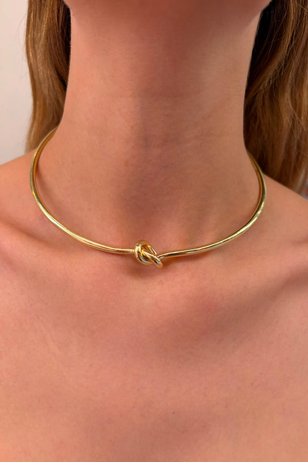 Çelik düğüm Choker kolye ayarlanabilir esnek tasarım