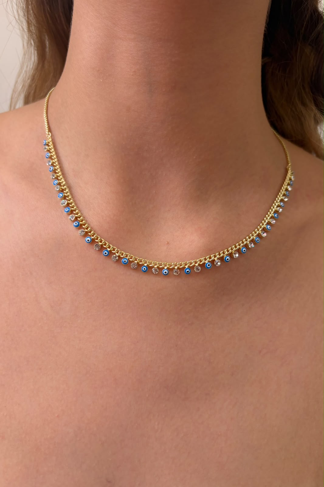 Aura nazar asansörlü Choker kolye