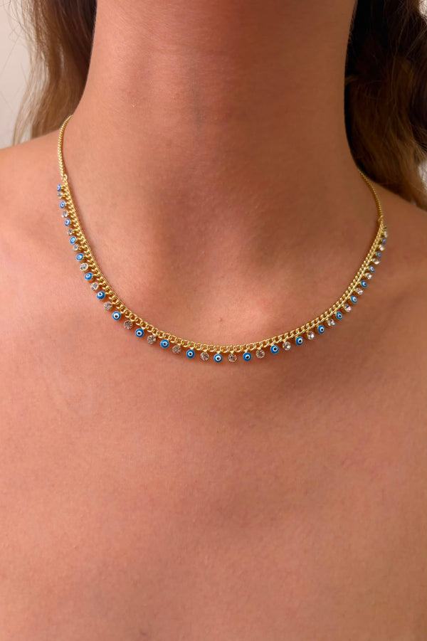 Aura nazar asansörlü Choker kolye