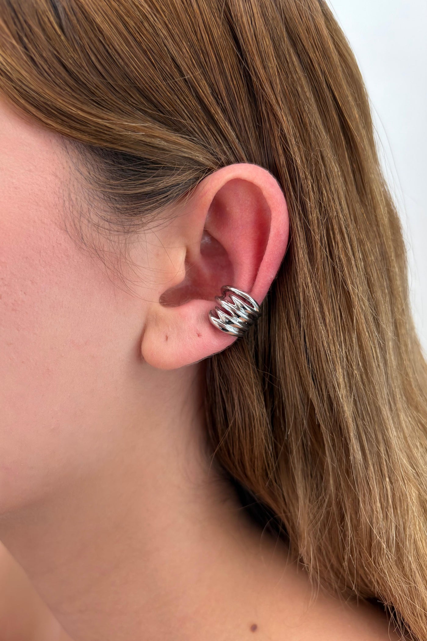 Çelik Sıkıştırmalı Wave Earcuff