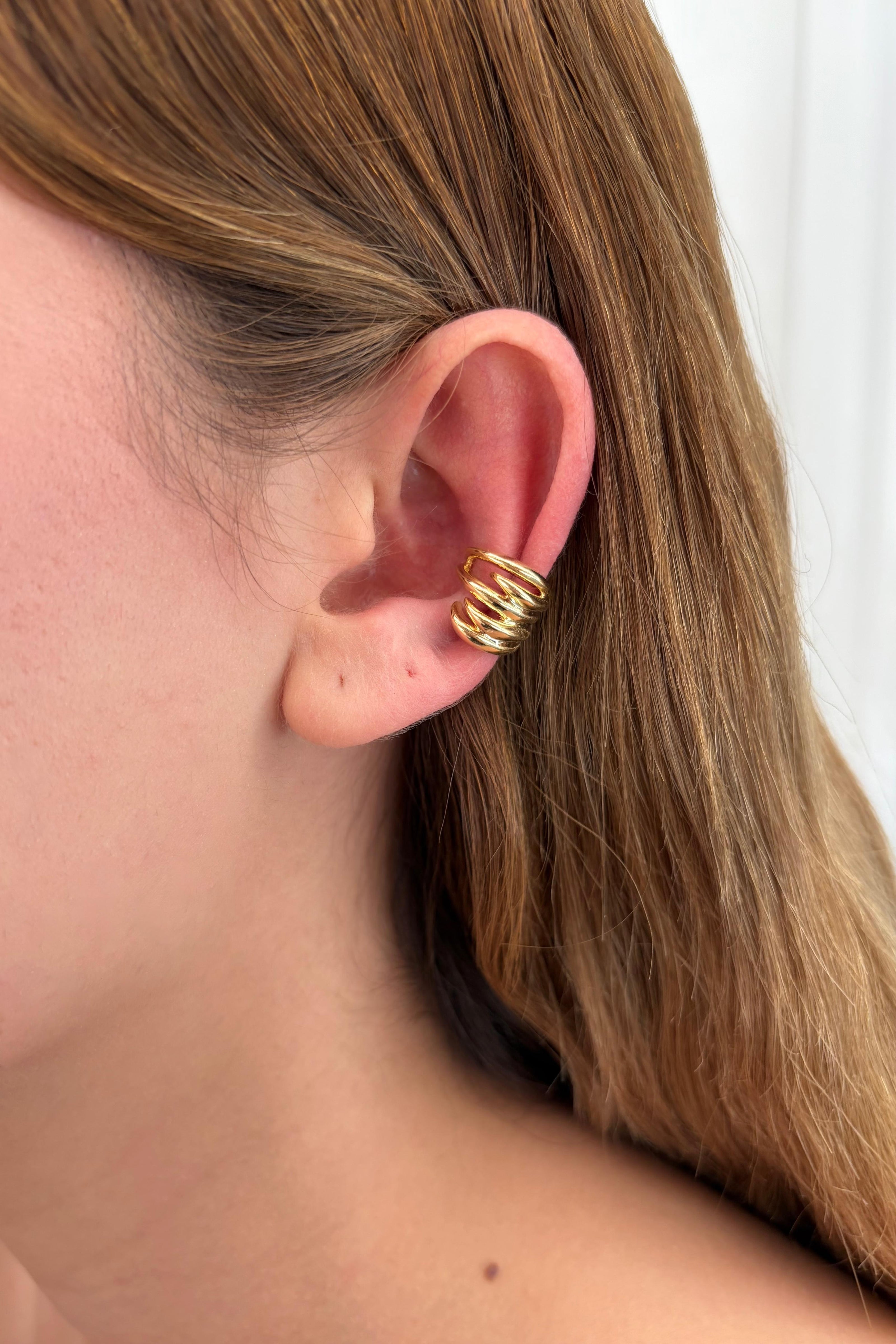 Çelik Sıkıştırmalı Wave Earcuff