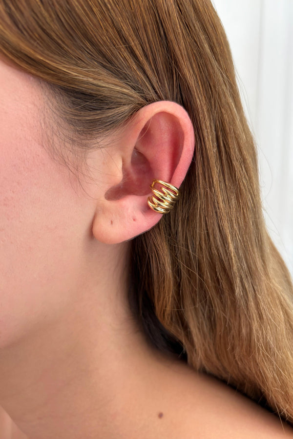 Çelik Sıkıştırmalı Wave Earcuff