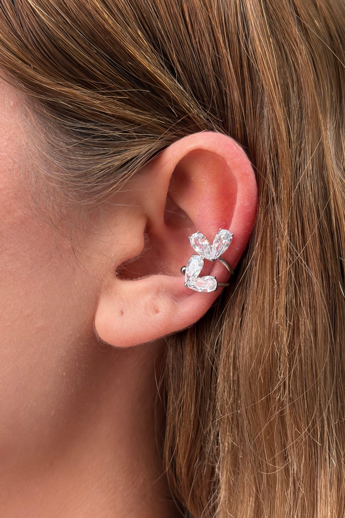 Çelik Sıkıştırmalı Papillon Earcuff