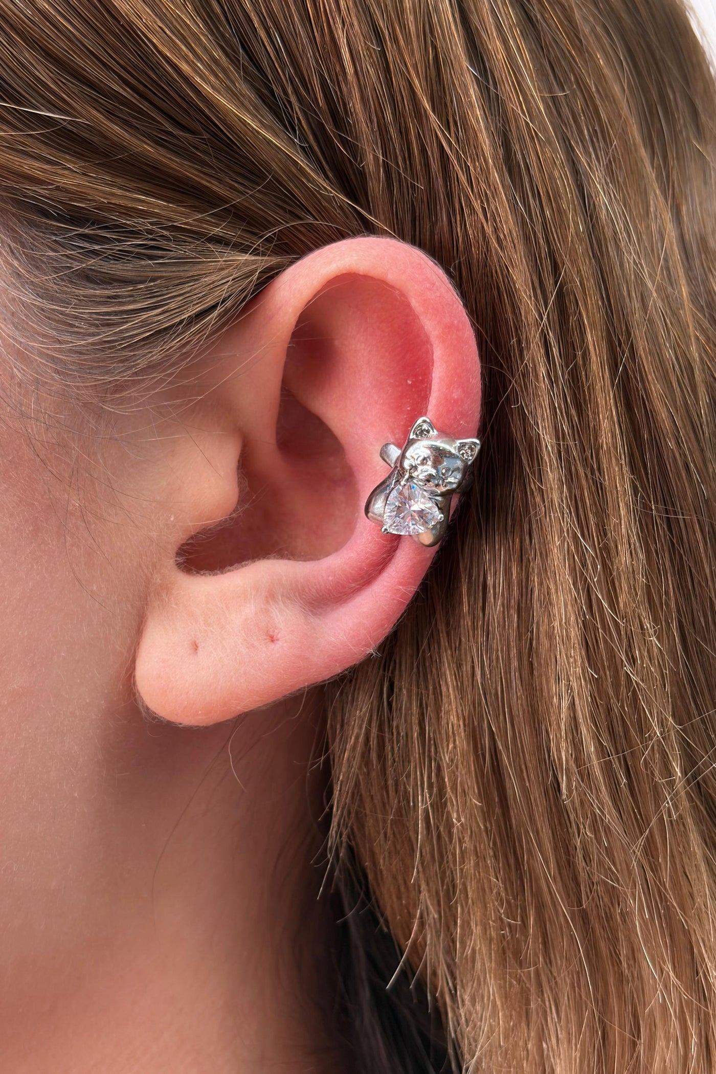 Çelik Sıkıştırmalı Honey Bear Earcuff
