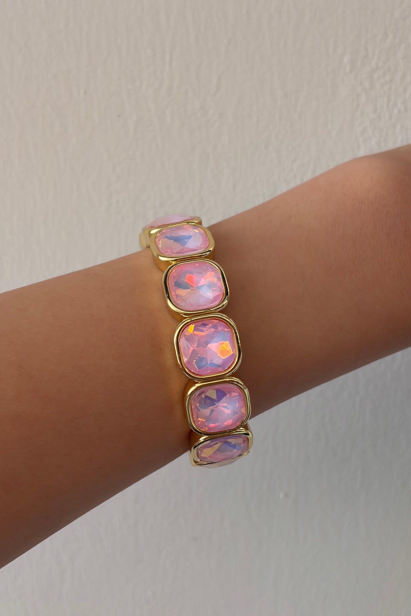 Özel Koleksiyon Pink Crystal Lastik Bileklik