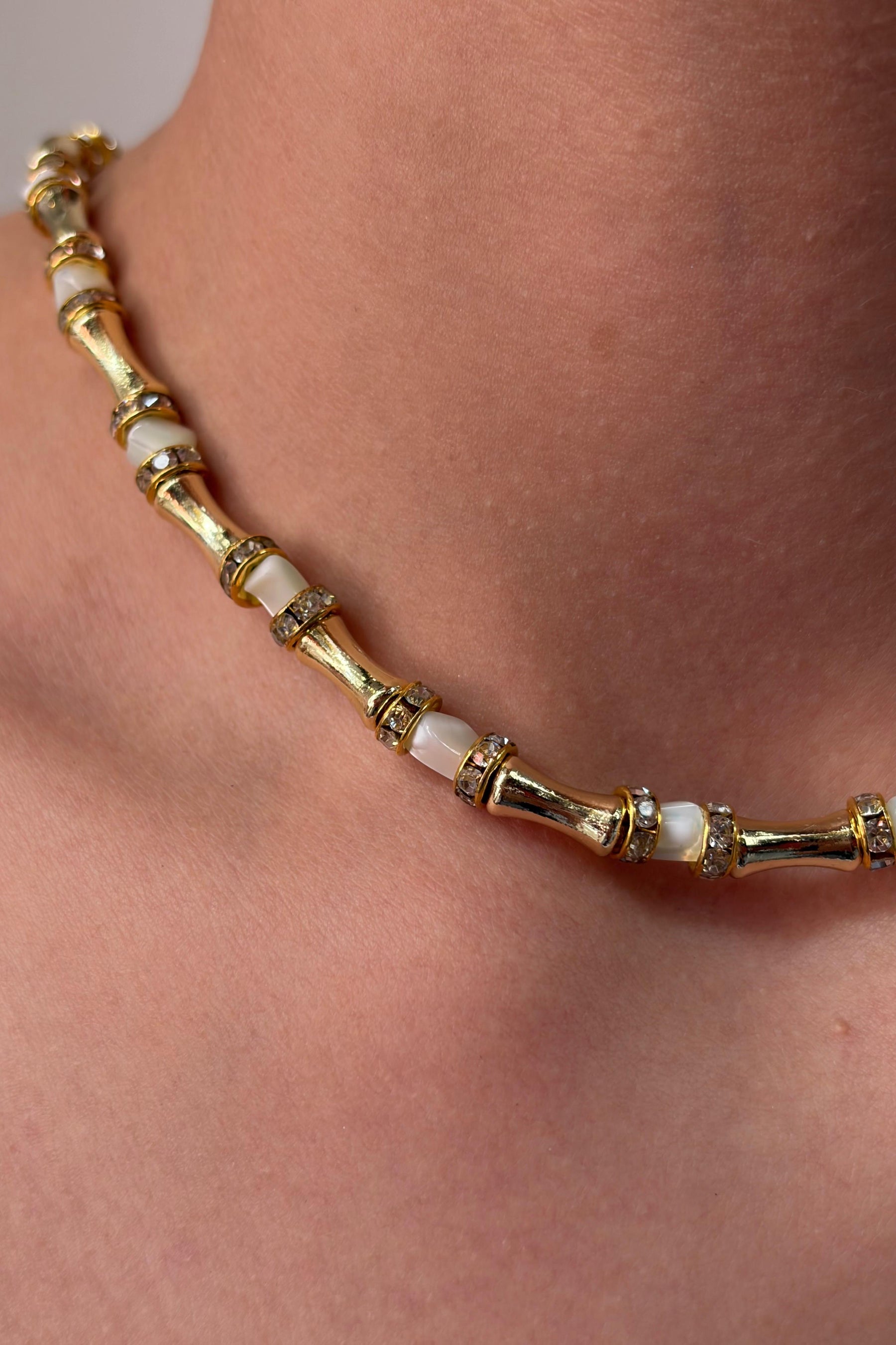 Çelik Bamboo Pearl Kolye