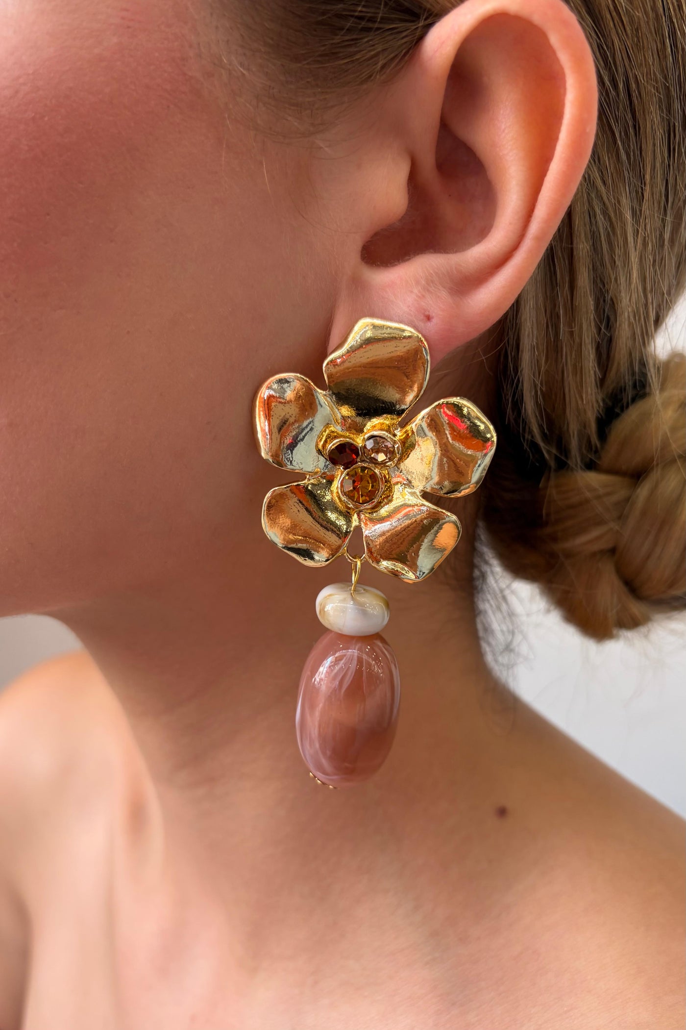Flora Peach Küpe Şeftali