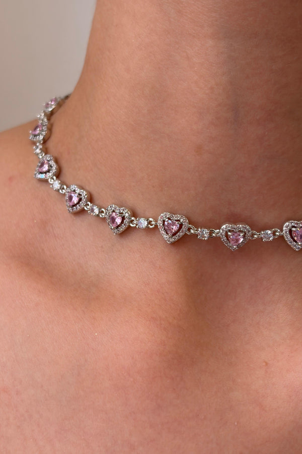 Çelik Blush Love Asansörlü Choker Kolye