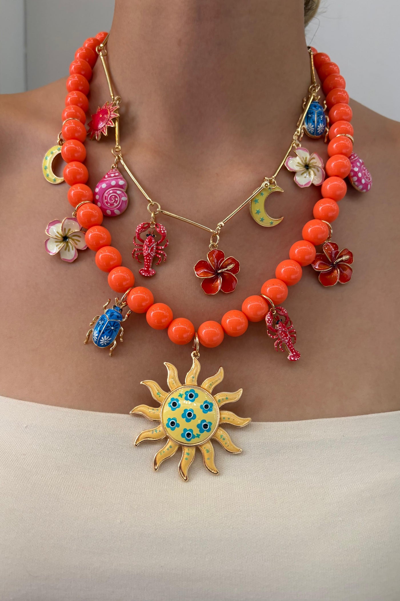 ZR Charm Kolye – Summer Charm Turuncu Boncuklu Kolye