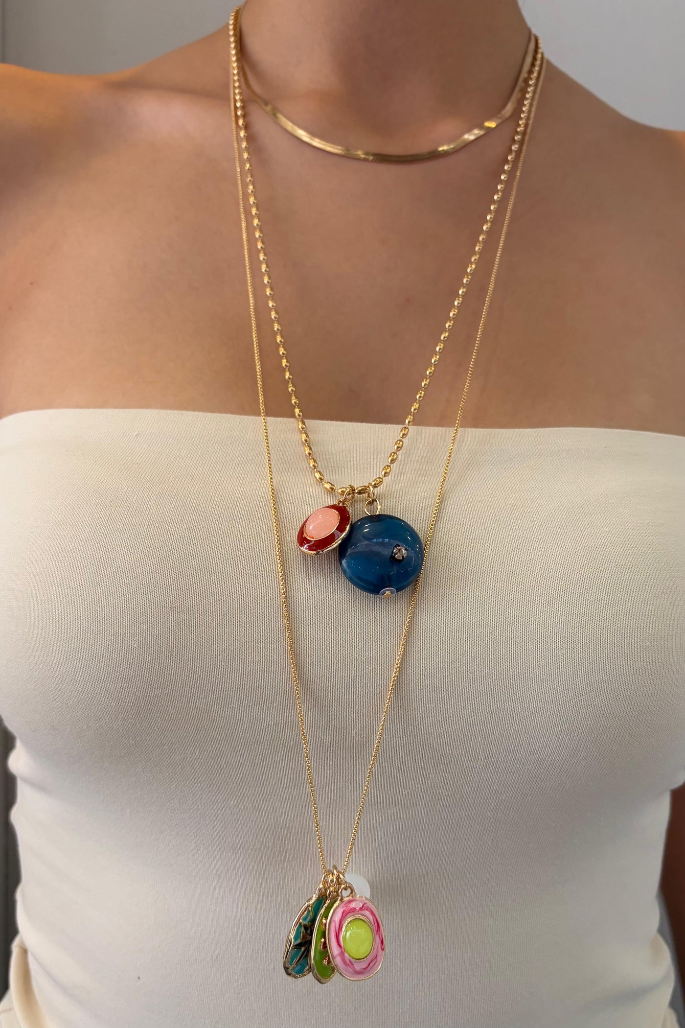 Çelik ZR 3’lü Set Charm Kolye