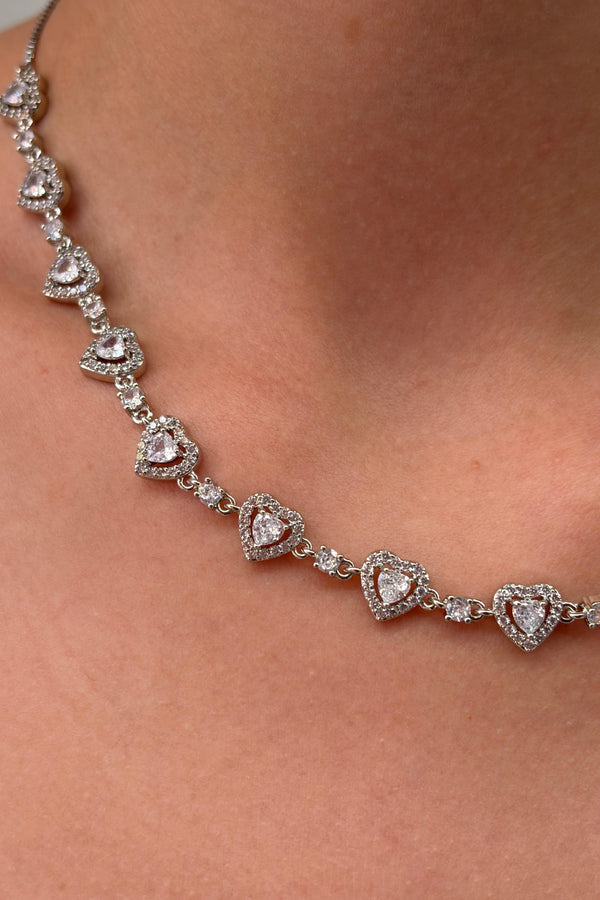 Çelik Blush Love Asansörlü Choker Kolye Gümüş