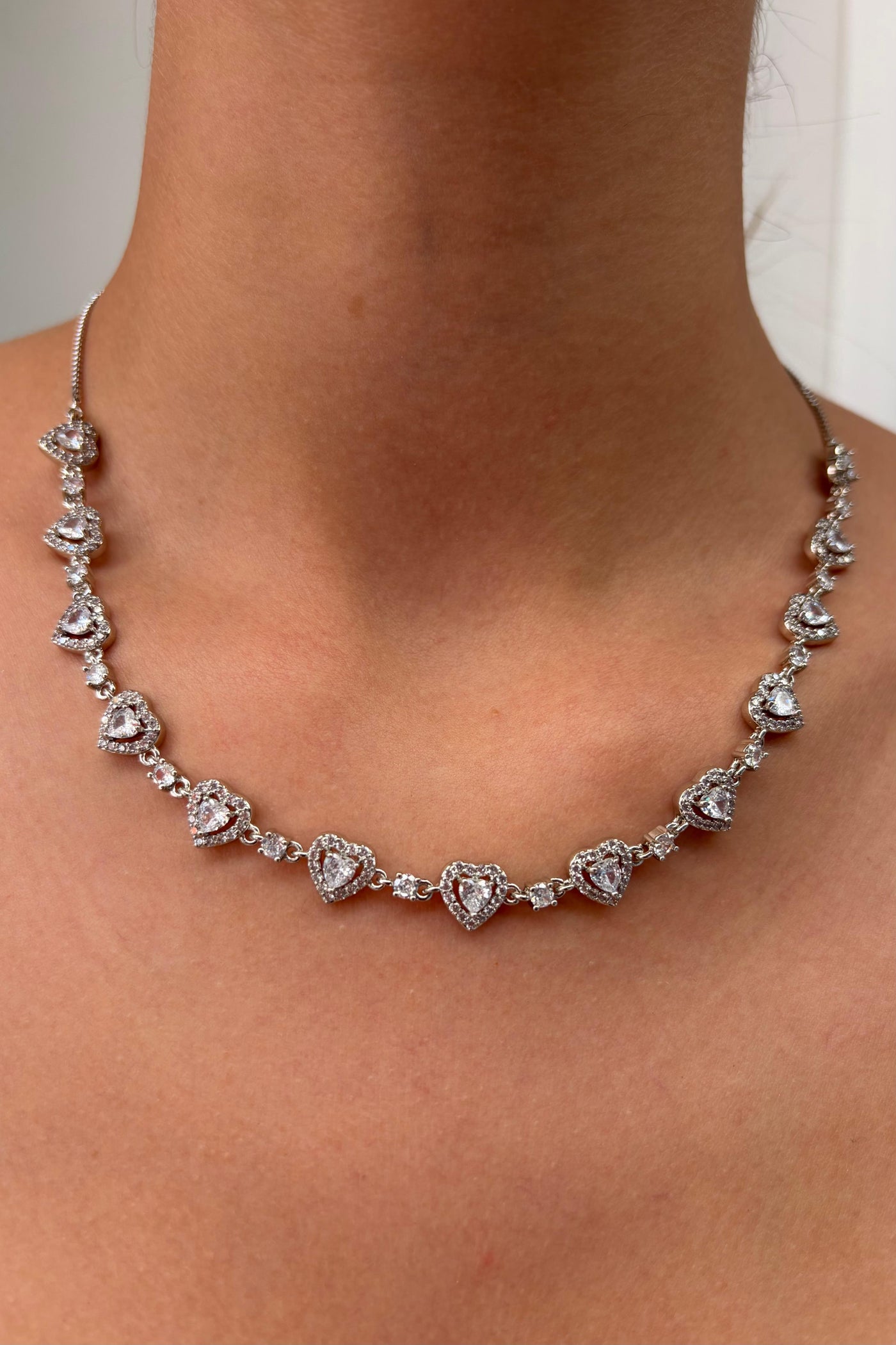 Çelik Blush Love Asansörlü Choker Kolye Gümüş
