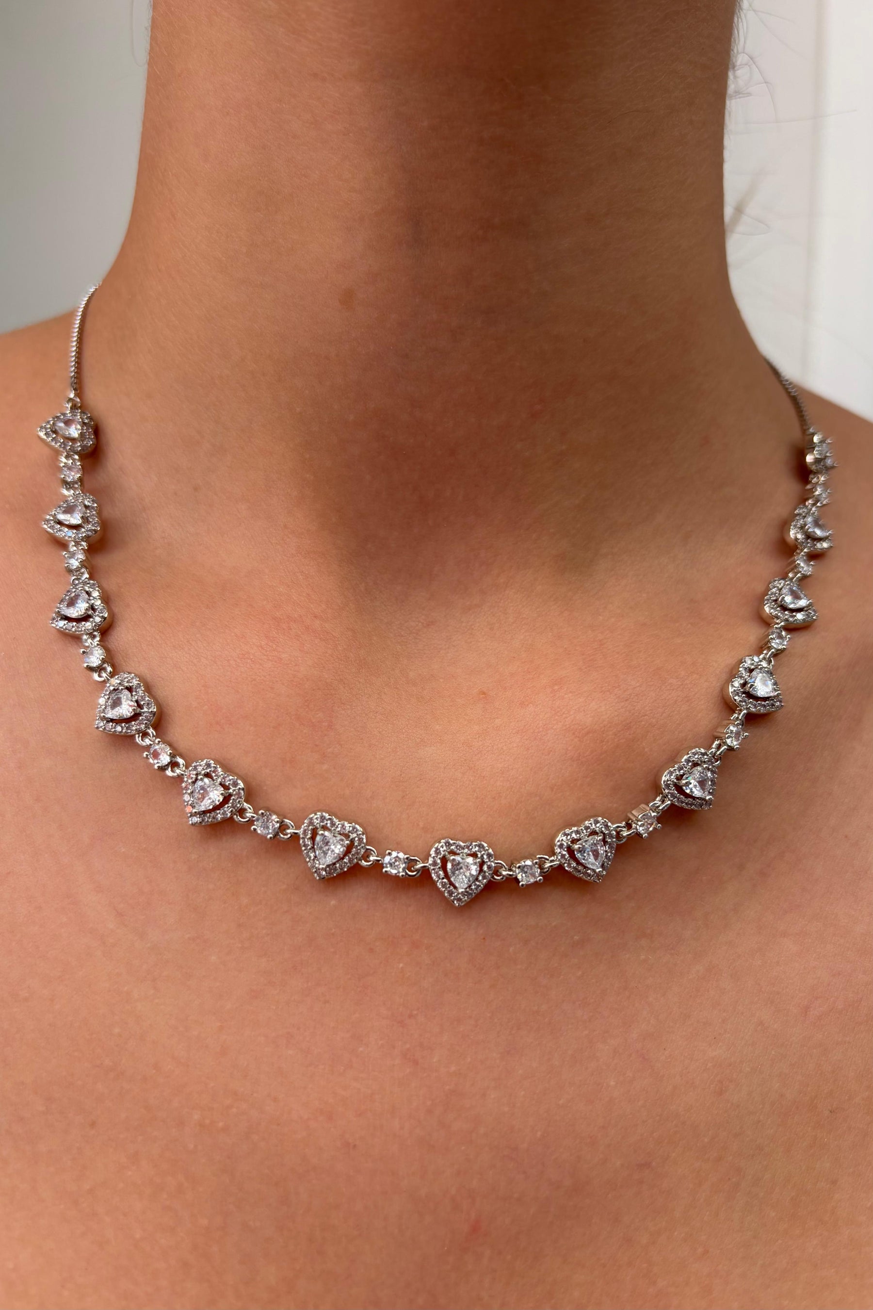 Çelik Blush Love Asansörlü Choker Kolye Gümüş