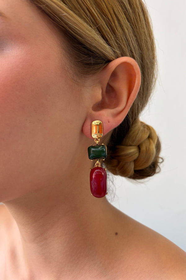 Çelik sallantılı şinda küpe Yeşil