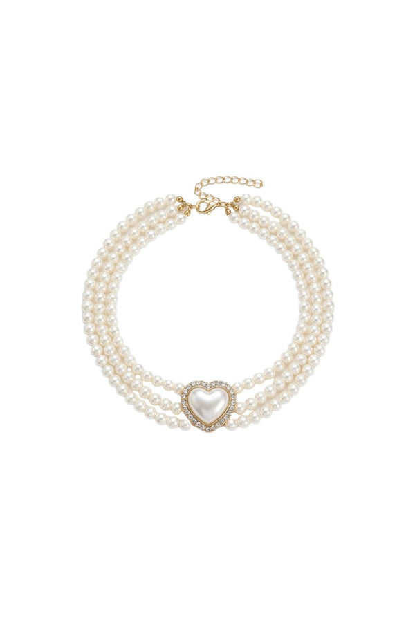 Amour Pearl Kalp İnci Choker Kolye