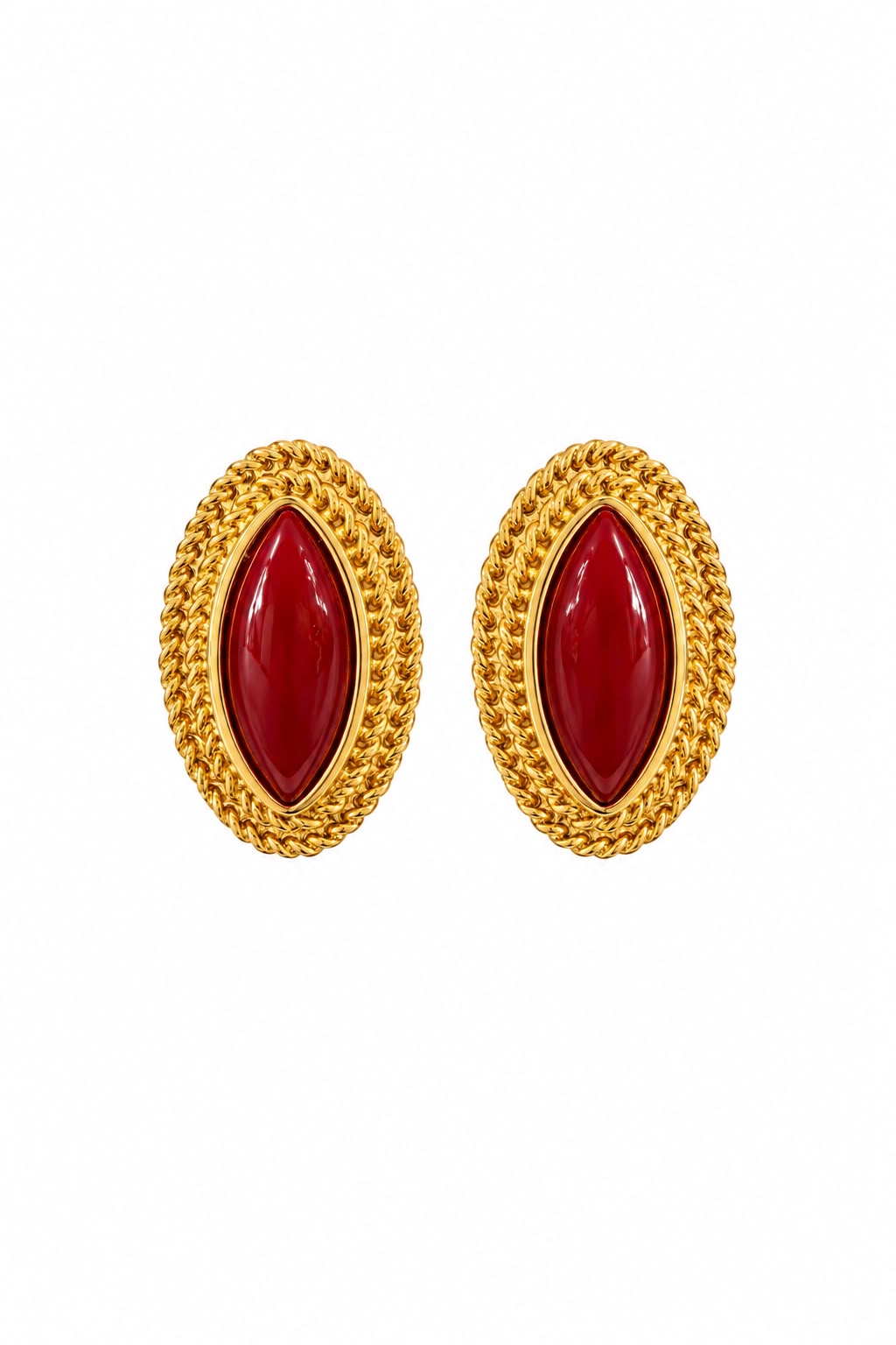 Çelik Riviera Vintage Küpe Bordo