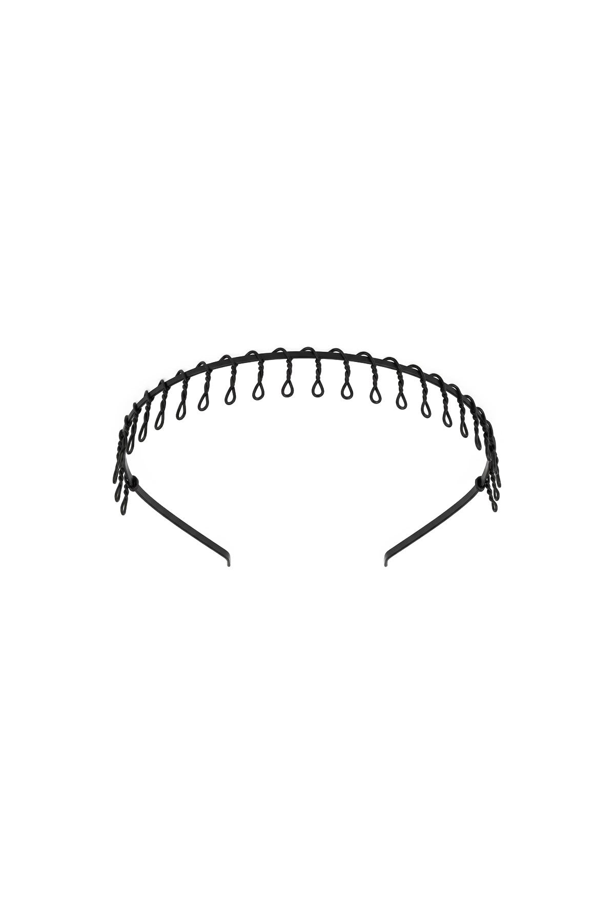Hailey 90’s Headband – Retro Siyah Taç - Loop