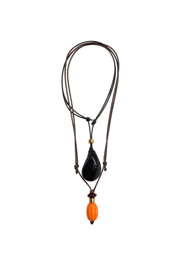 Sienna Cord Necklace Çift Kordon Kolye