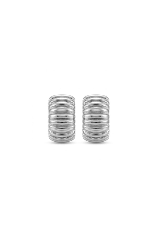 Çelik Ribbed Bombeli Küpe
