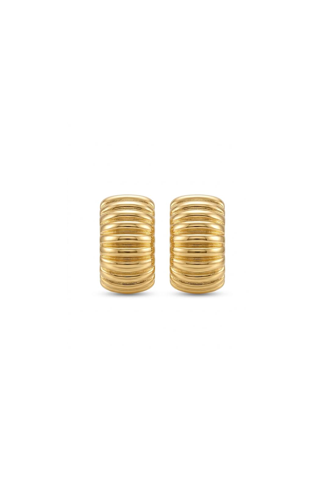 Çelik Ribbed Bombeli Küpe