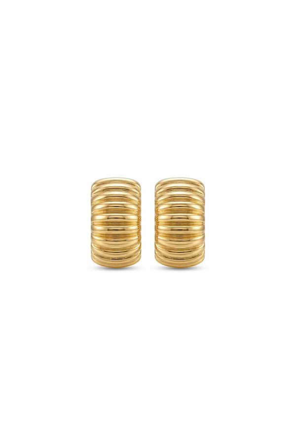 Çelik Ribbed Bombeli Küpe
