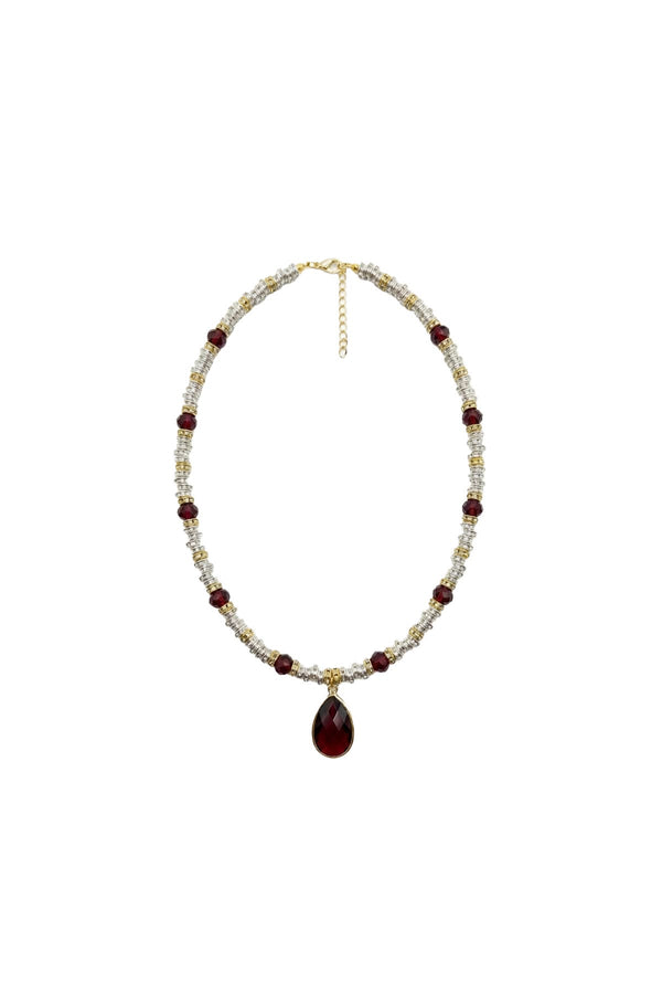 Gem Drop Kolye - Bordo