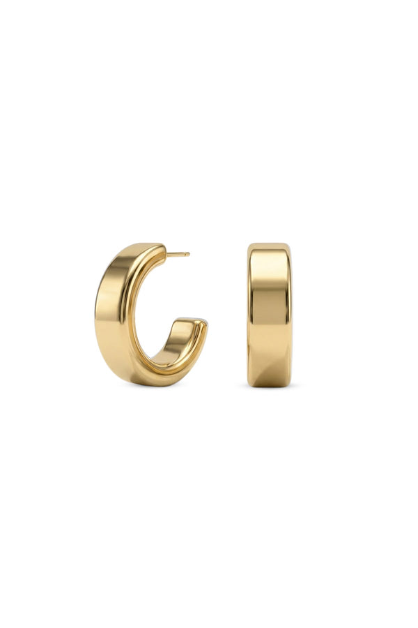 Çelik Boldie Kalın Halka Küpe - Gold