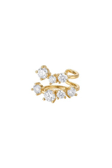 Çelik Twinkle Çift Sıra Taşlı Earcuff Küpe