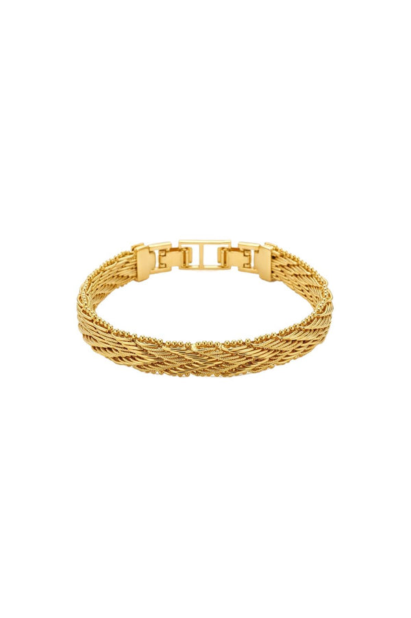 Eclat Collection Woven Link Çelik Üzeri Altın Kaplama Bileklik