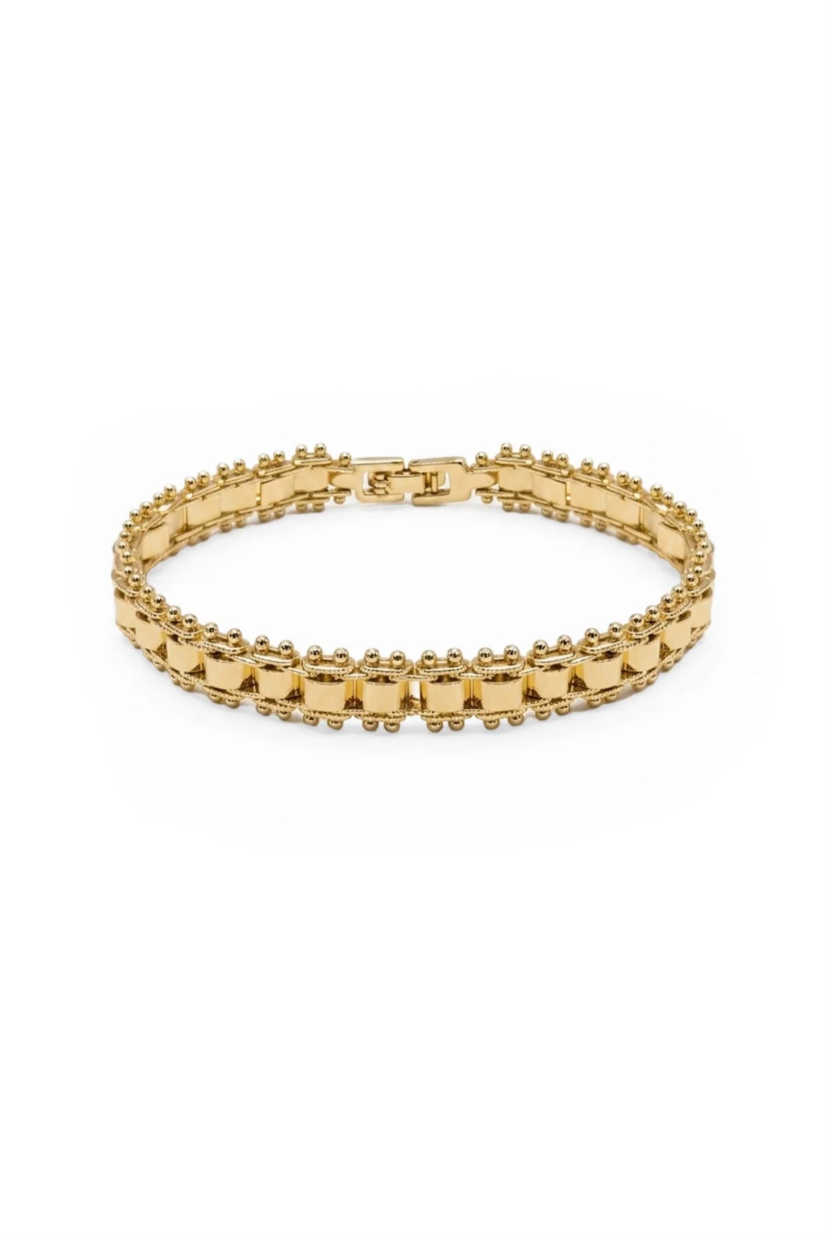 Eclat Collection Plate Link Çelik Üzeri Altın Kaplama Bileklik
