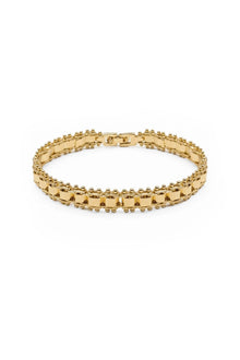 Eclat Collection Plate Link Çelik Üzeri Altın Kaplama Bileklik
