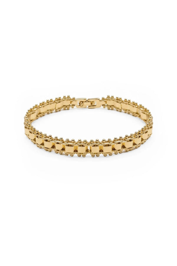 Eclat Collection Plate Link Çelik Üzeri Altın Kaplama Bileklik