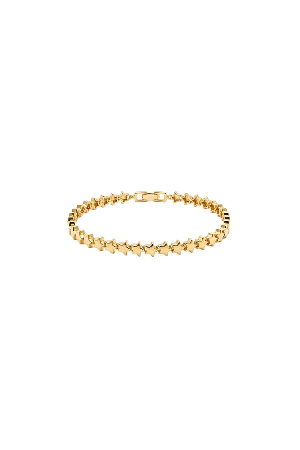 Starry Yıldız Detaylı Çelik Üzeri Altın Kaplama Bileklik