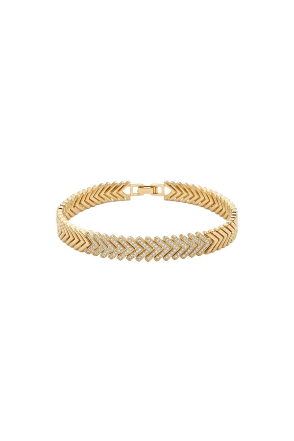 Iconic Collection Chevron Çelik Üzeri Altın Kaplama Bileklik