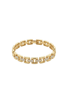 Timeless Collection Zirkon Taşlı Çelik Üzeri Altın Kaplama Link Bileklik
