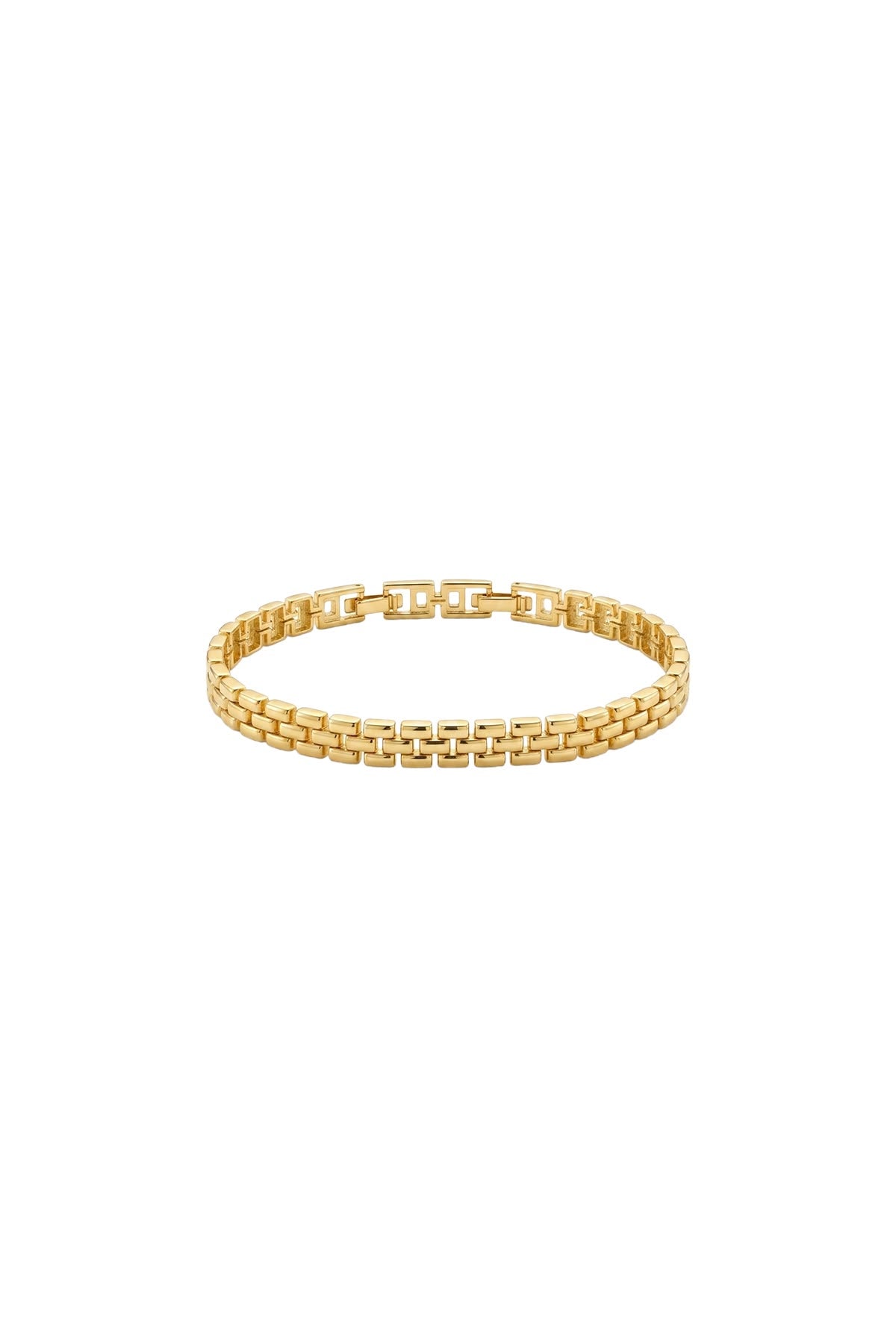Timeless Collection Çelik Üzeri Altın Kaplama Klasik Link Bileklik
