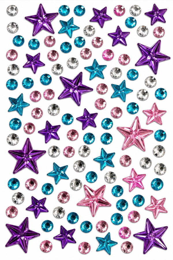 Gem Era Body Jewels Yıldız Figürlü Renkli Yüz ve Vücut Taşı Sticker