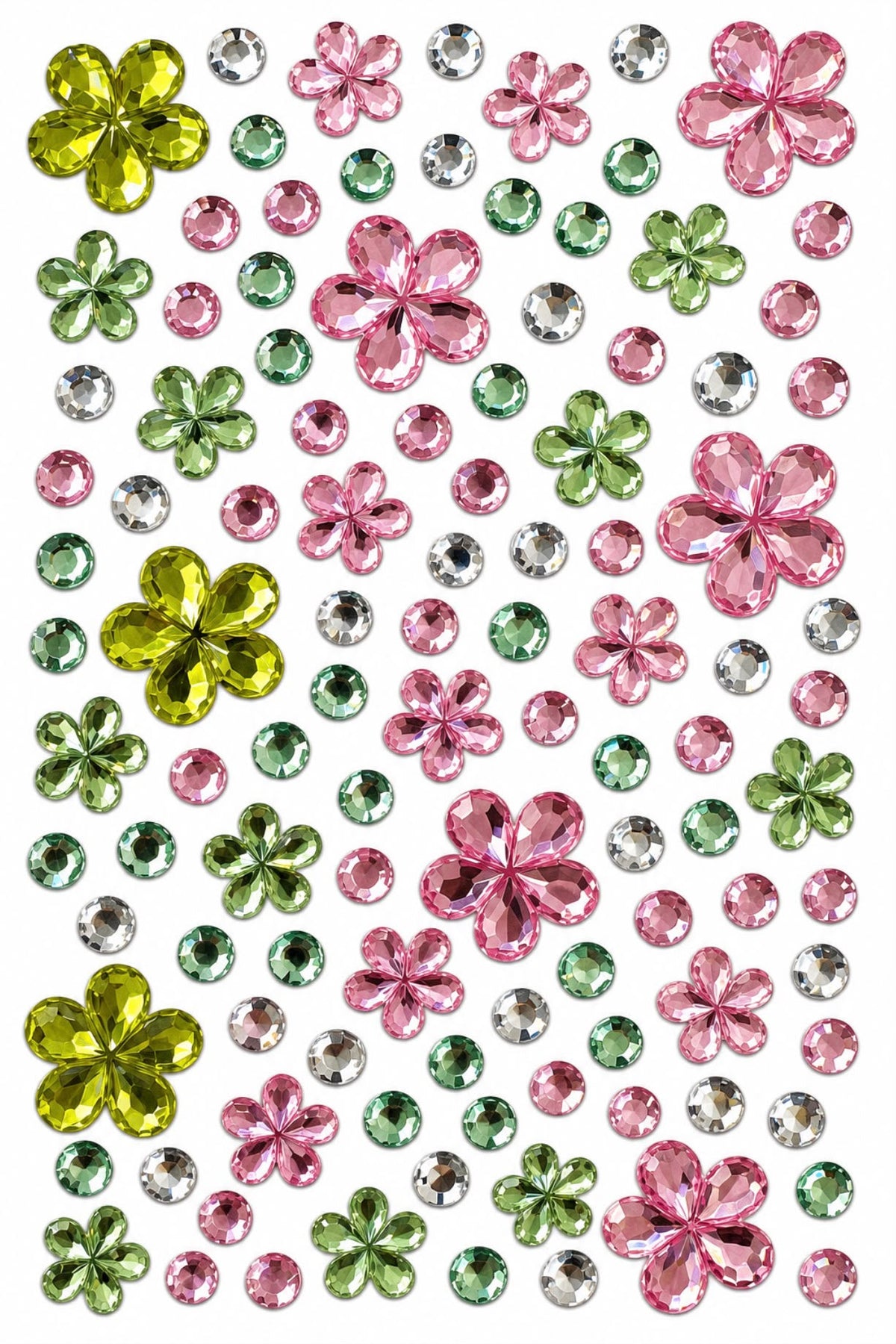 Gem Era Body Jewels Çiçek Figürlü Renkli Yüz ve Vücut Taşı Sticker