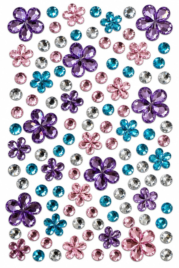 Gem Era Body Jewels Çiçek Figürlü Renkli Yüz ve Vücut Taşı Sticker