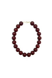 MOD Collection Büyük Boncuklu Renkli Kolye - Bordo