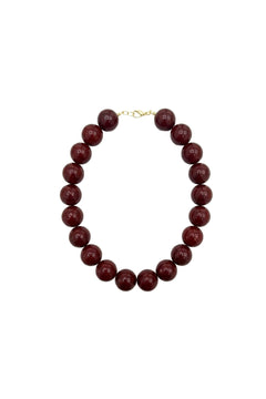 MOD Collection Büyük Boncuklu Renkli Kolye - Bordo