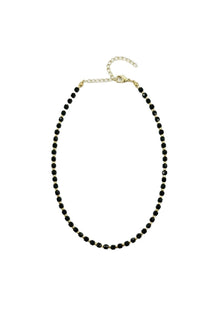 Bijou Collection Mini Kare Taşlı Gold Detaylı Kolye - Siyah