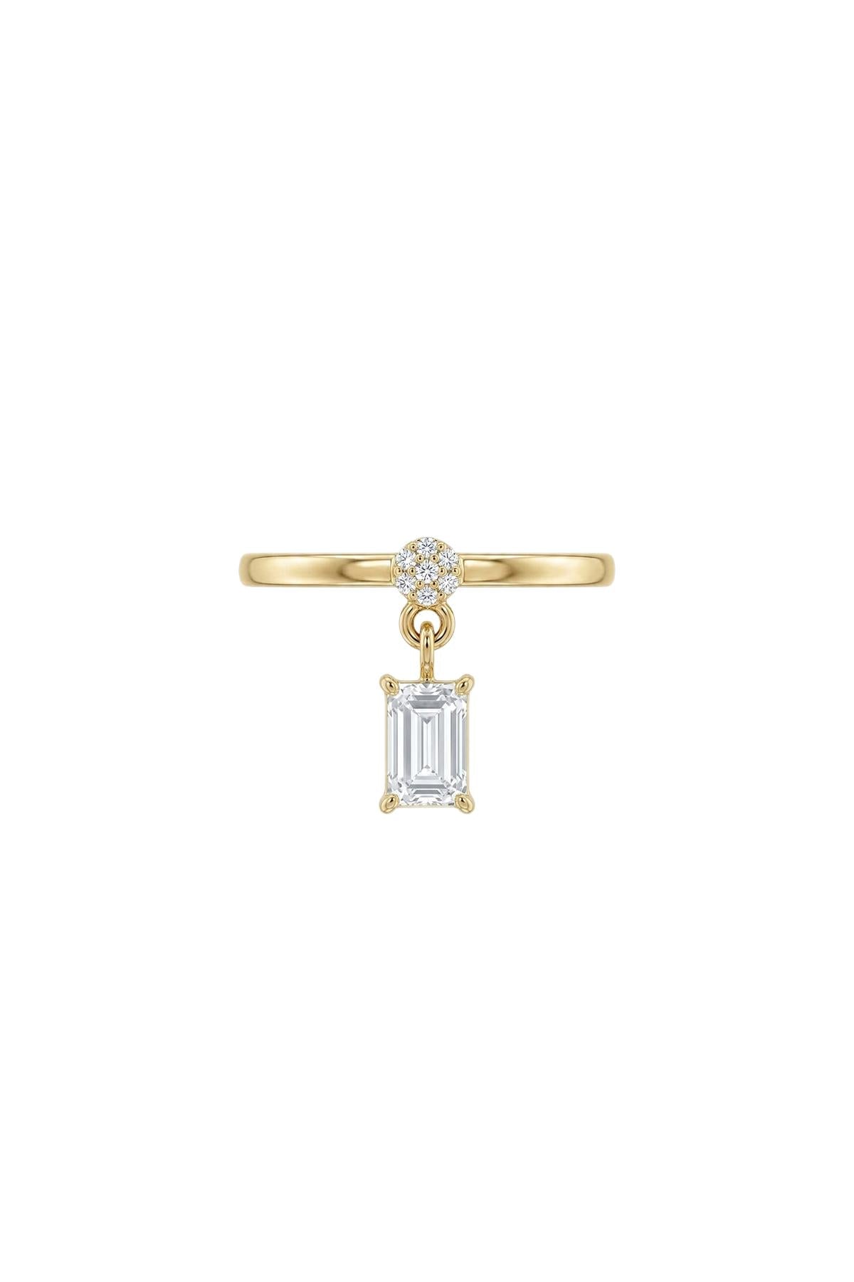 Dangle Collection Baget Zirkon Taşlı Çelik Üzeri Altın Kaplama Yüzük ( Ayarlanabilir )