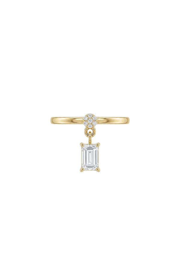 Dangle Collection Baget Zirkon Taşlı Çelik Üzeri Altın Kaplama Yüzük ( Ayarlanabilir )