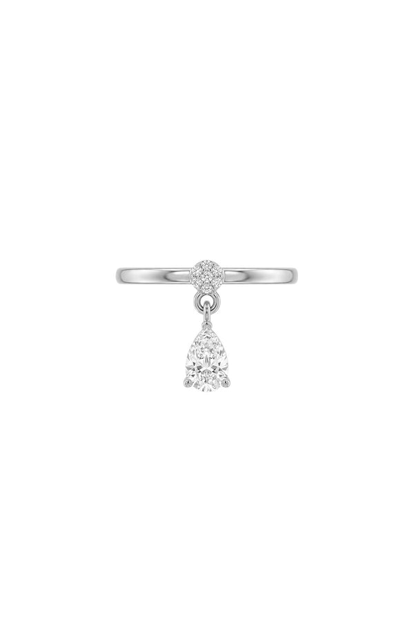 Dangle Collection Damla Zirkon Taşlı Çelik Üzeri Altın Kaplama Yüzük ( Ayarlanabilir )