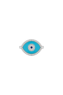 Amulet Turkuaz Mineli Zirkon Taşlı Çelik Üzeri Altın Kaplama Yüzük (Ayarlamalı)