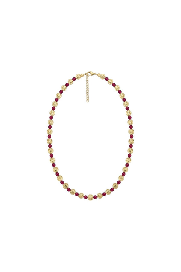 Rouge Taşlı Gold Renkli Kolye