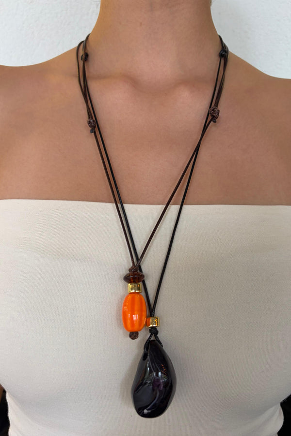 Sienna Cord Necklace Çift Kordon Kolye