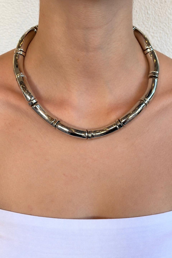 Silver Form Collection Tube Kolye
